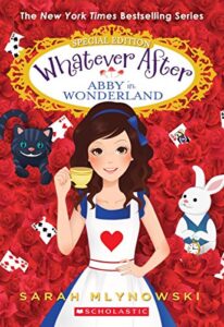 Book Cover with a girl dressed as Alice in Wonderland